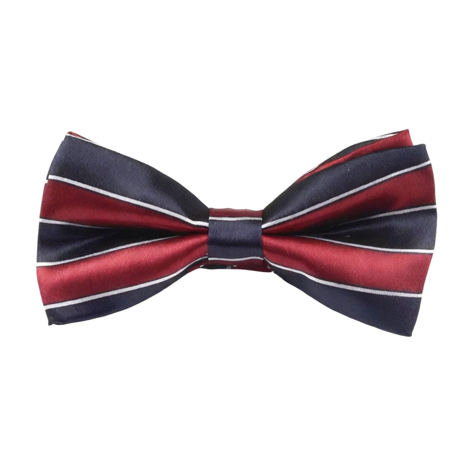 Dark Blue With Red Striped Bowtie