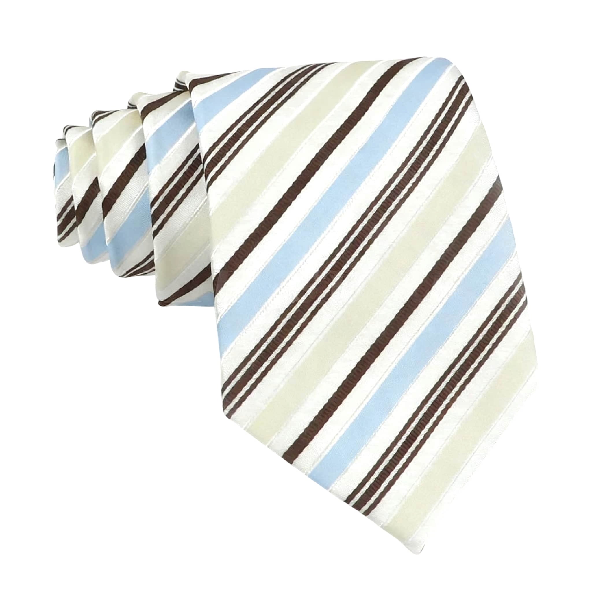 White Blue Striped Necktie