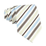 White Blue Striped Necktie