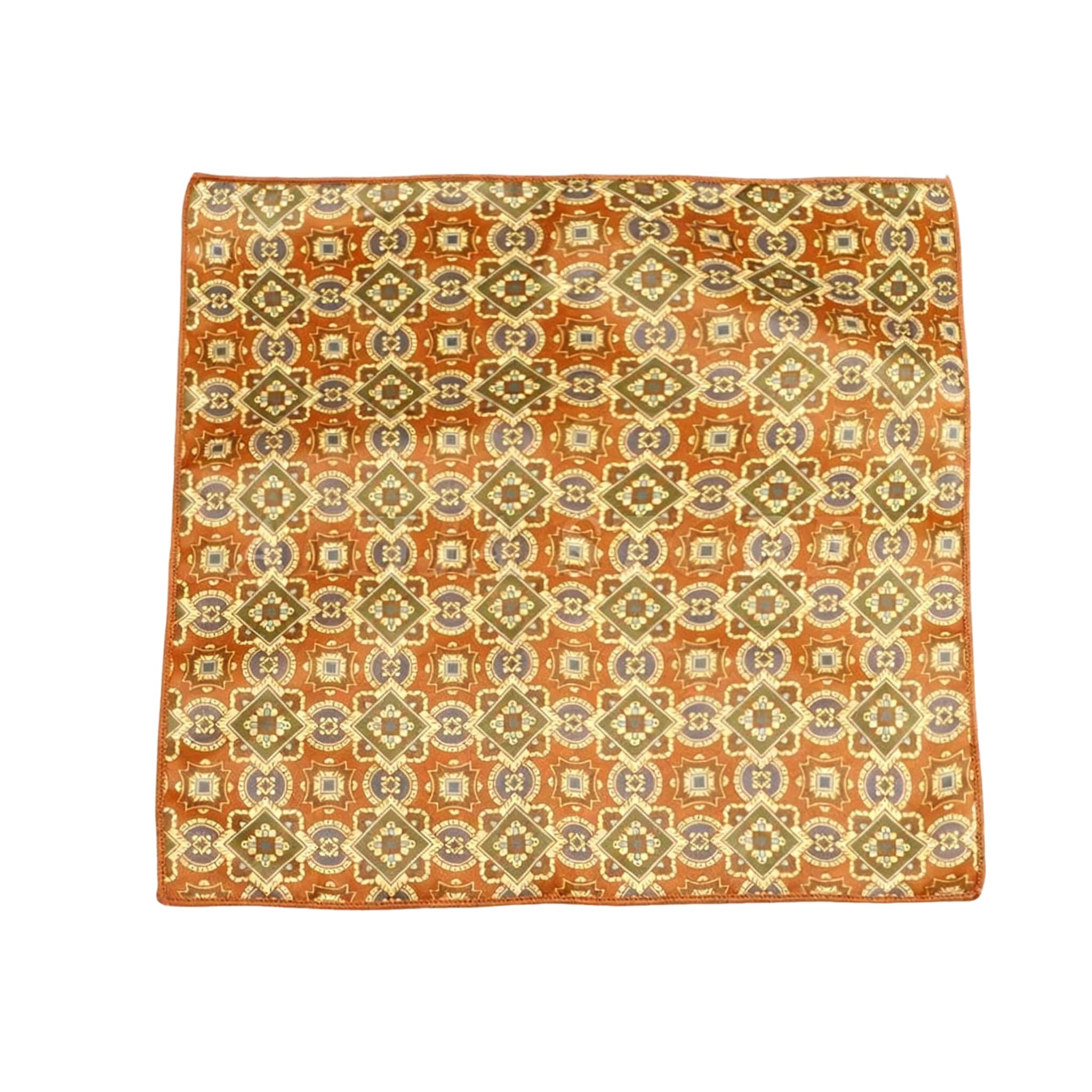 Brown Beige Geometric Pocket Square