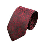 Black Red Paisley Necktie