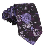 Black Purple Floral Necktie