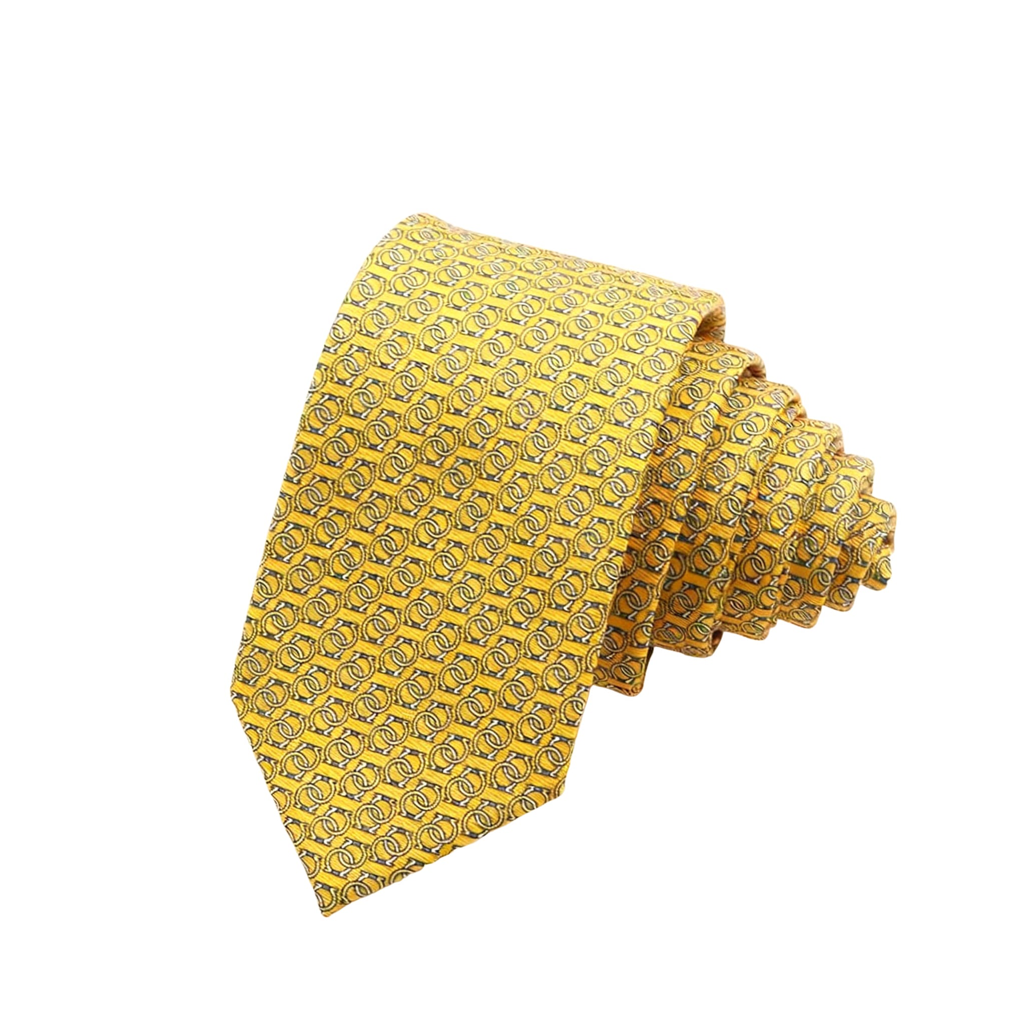 Gold Blue Geometric Necktie