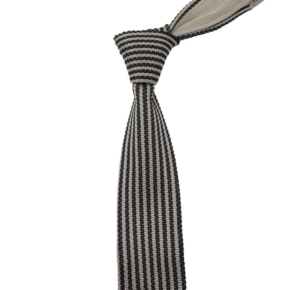 ZONFAZ Men's Knitted Ties 5cm Fashion Skinny Striped Knit Neckties