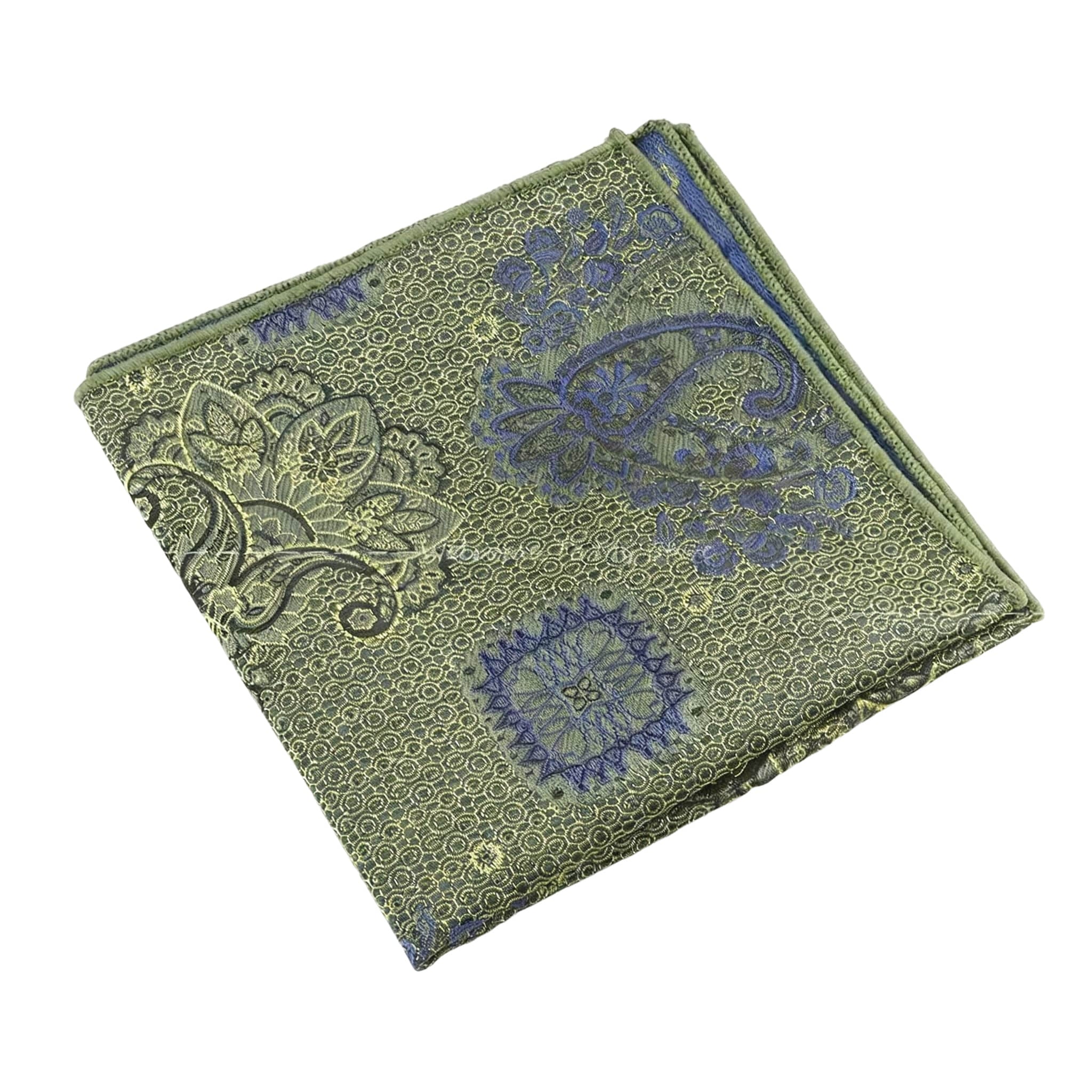 Black Silver Paisley Pocket Square