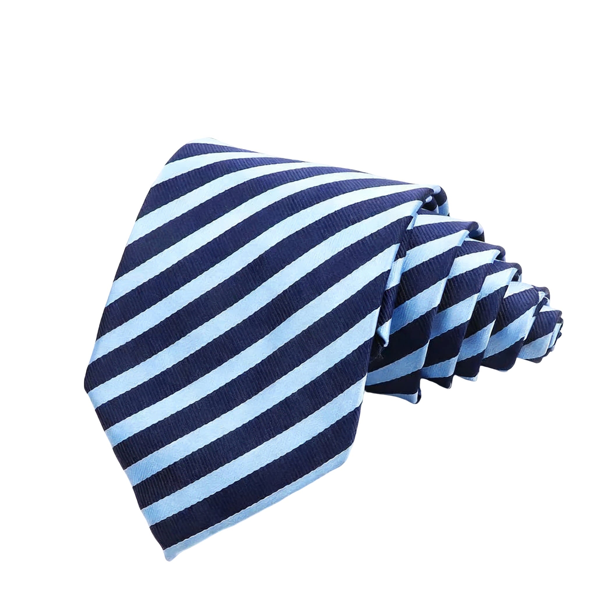 Dark Blue With Light Blue Diagonal Stripes Necktie