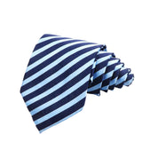 Dark Blue With Light Blue Diagonal Stripes Necktie