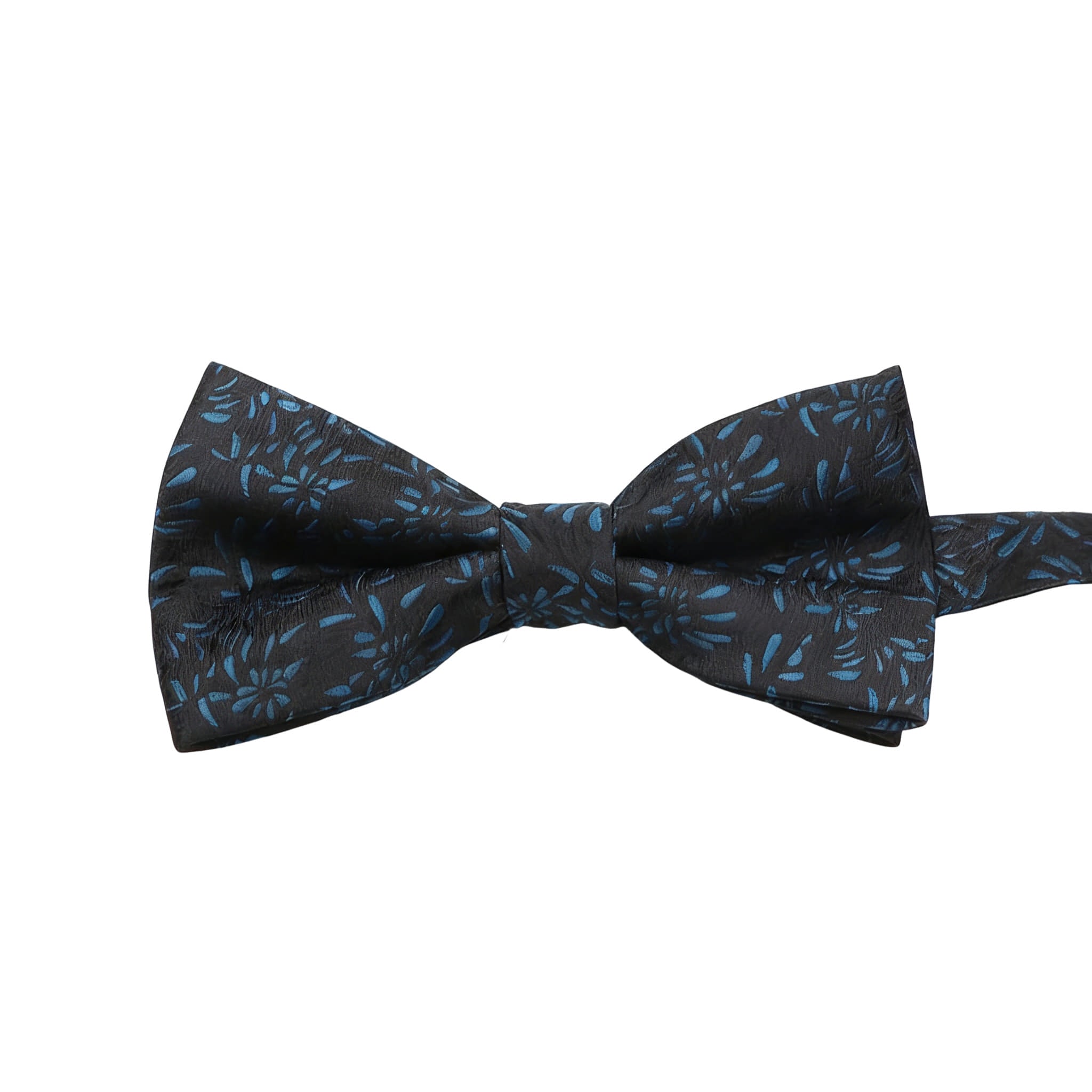 Black Blue Floral Bowtie