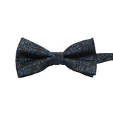 Black Blue Floral Bowtie