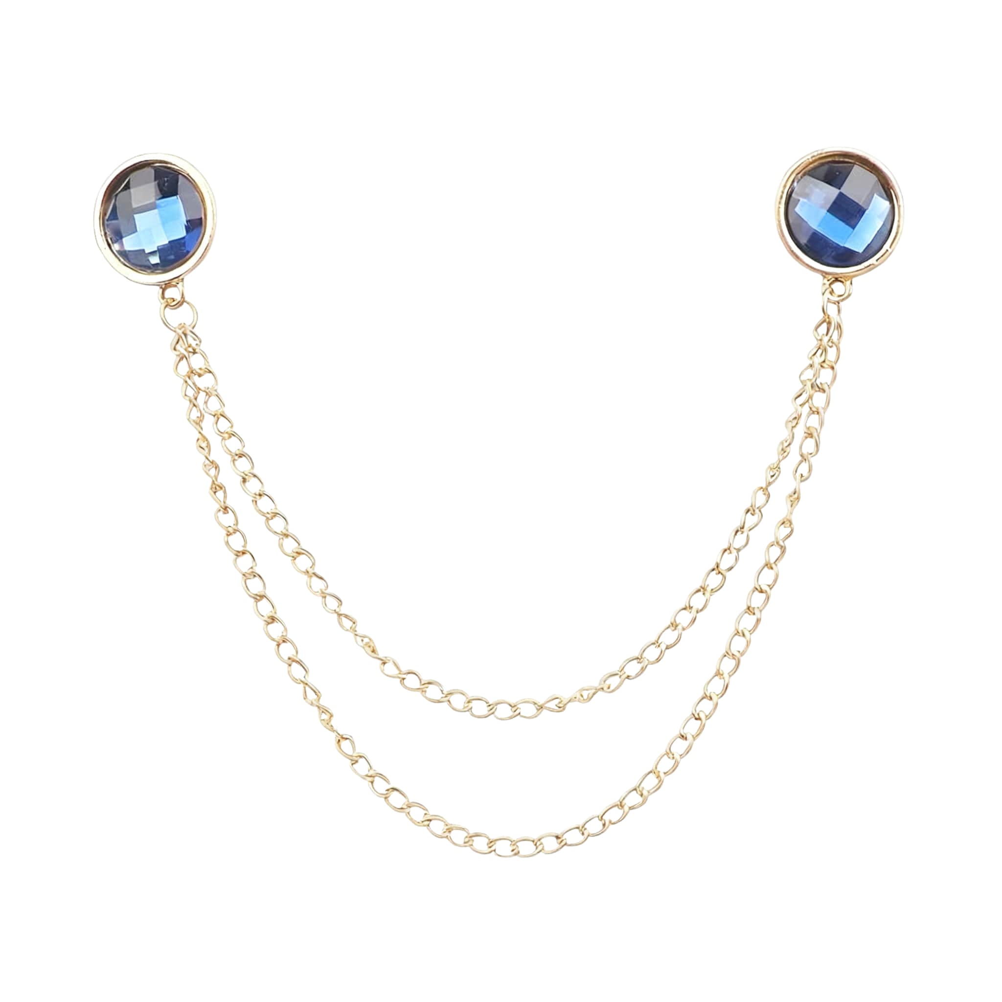 Gold Blue Solid Lapel Pin