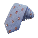 Blue Brown Owl Necktie