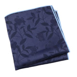 Navy Blue Black Floral Pocket Square