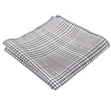 Grey Pink Plaid Pocket Square