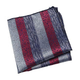 Navy Blue Red Striped Pocket Square