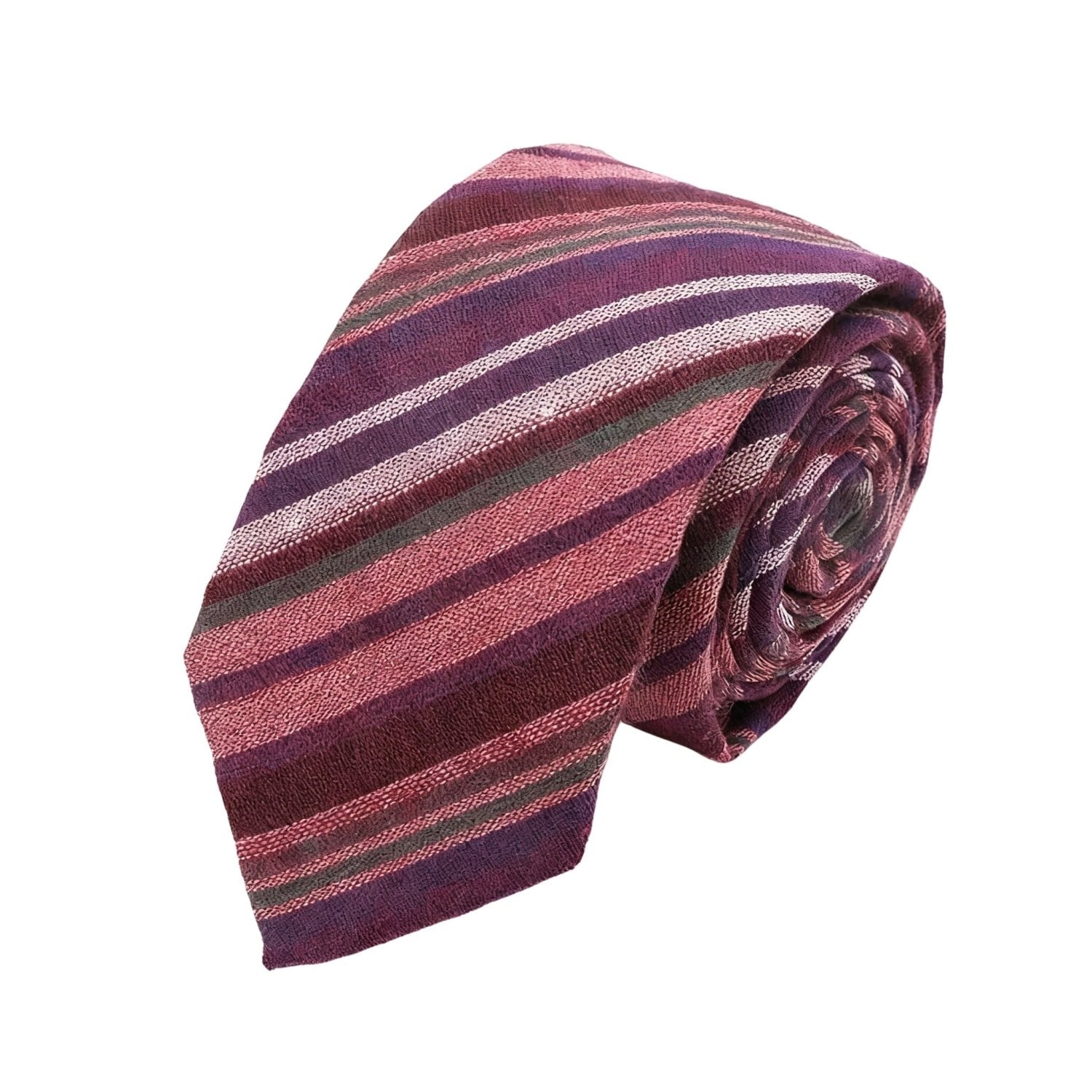 Red With Purple Striped Necktie