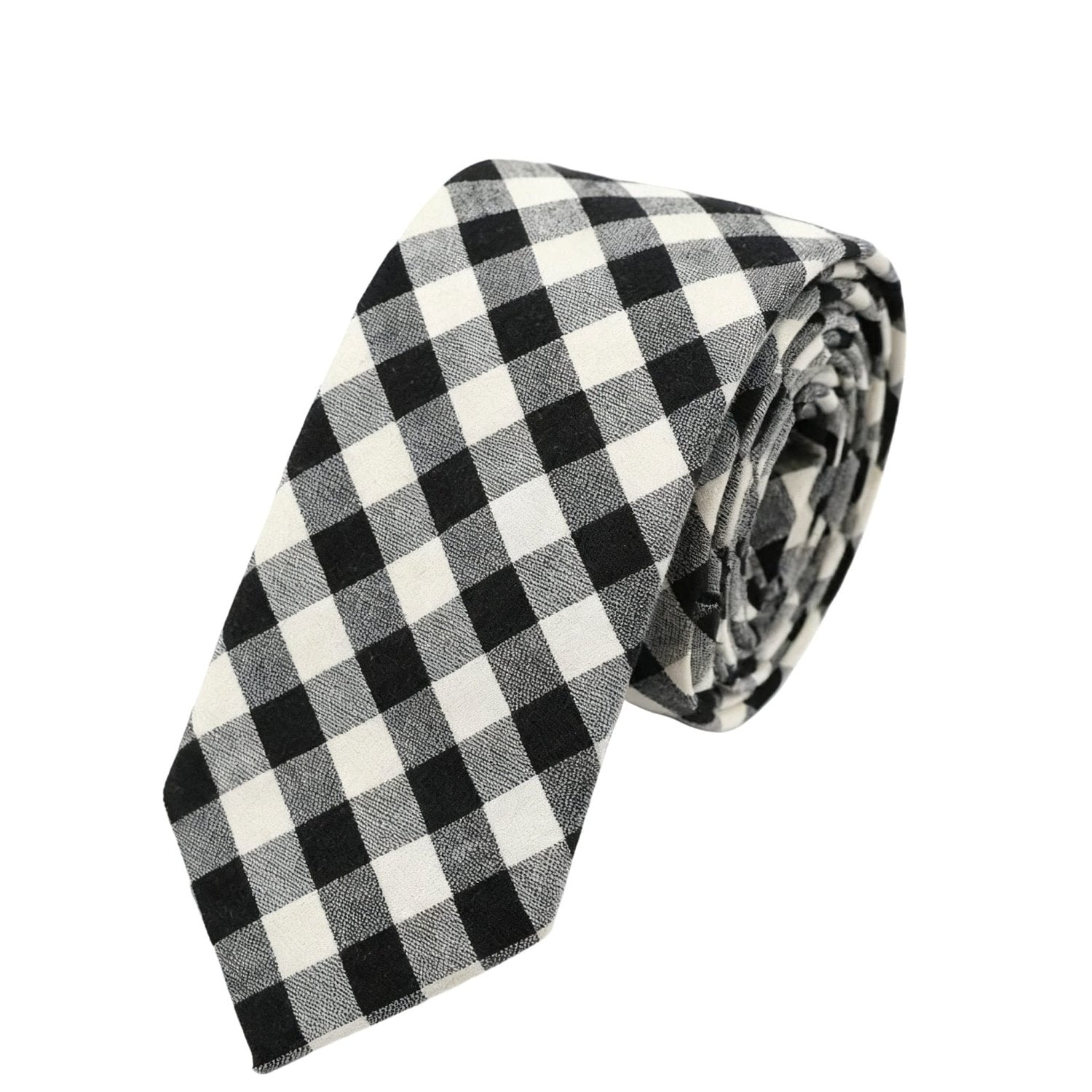 Purple With Black Checkered Necktie