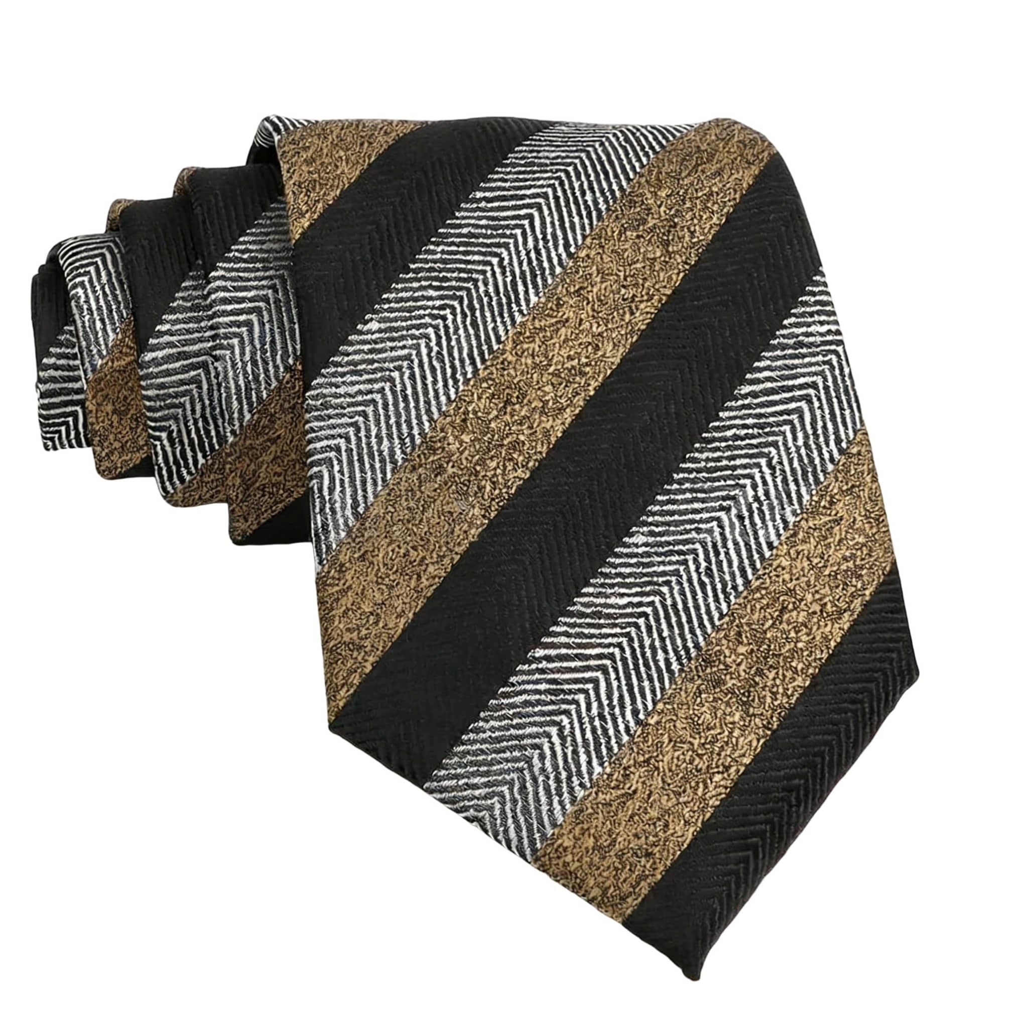 Black Gold Striped Necktie