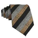Black Gold Striped Necktie