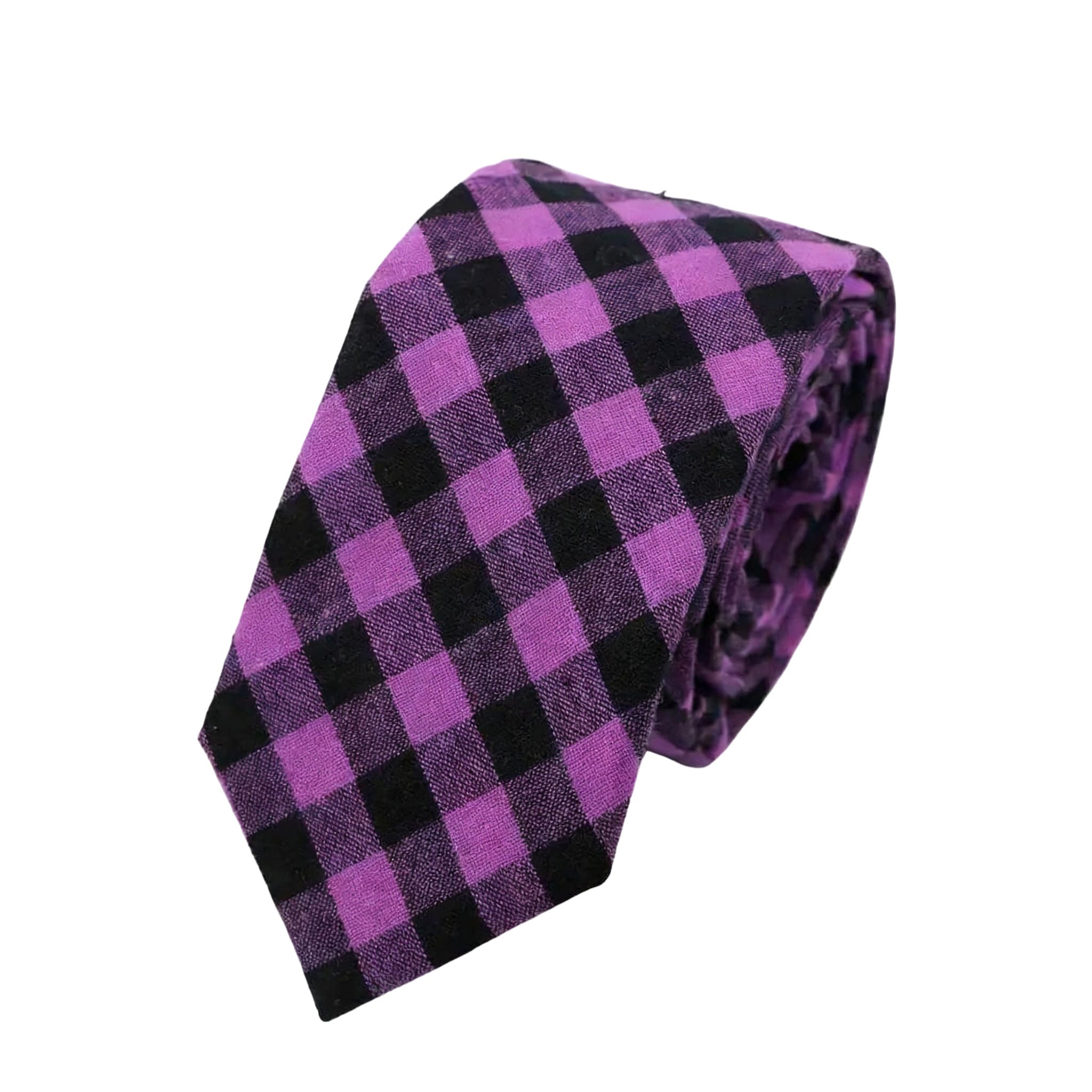 Pink Green Plaid Necktie