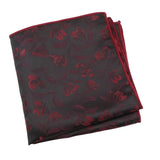 Black Red Floral Pocket Square