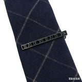 Gray Black Roman Numeral Tie Bar