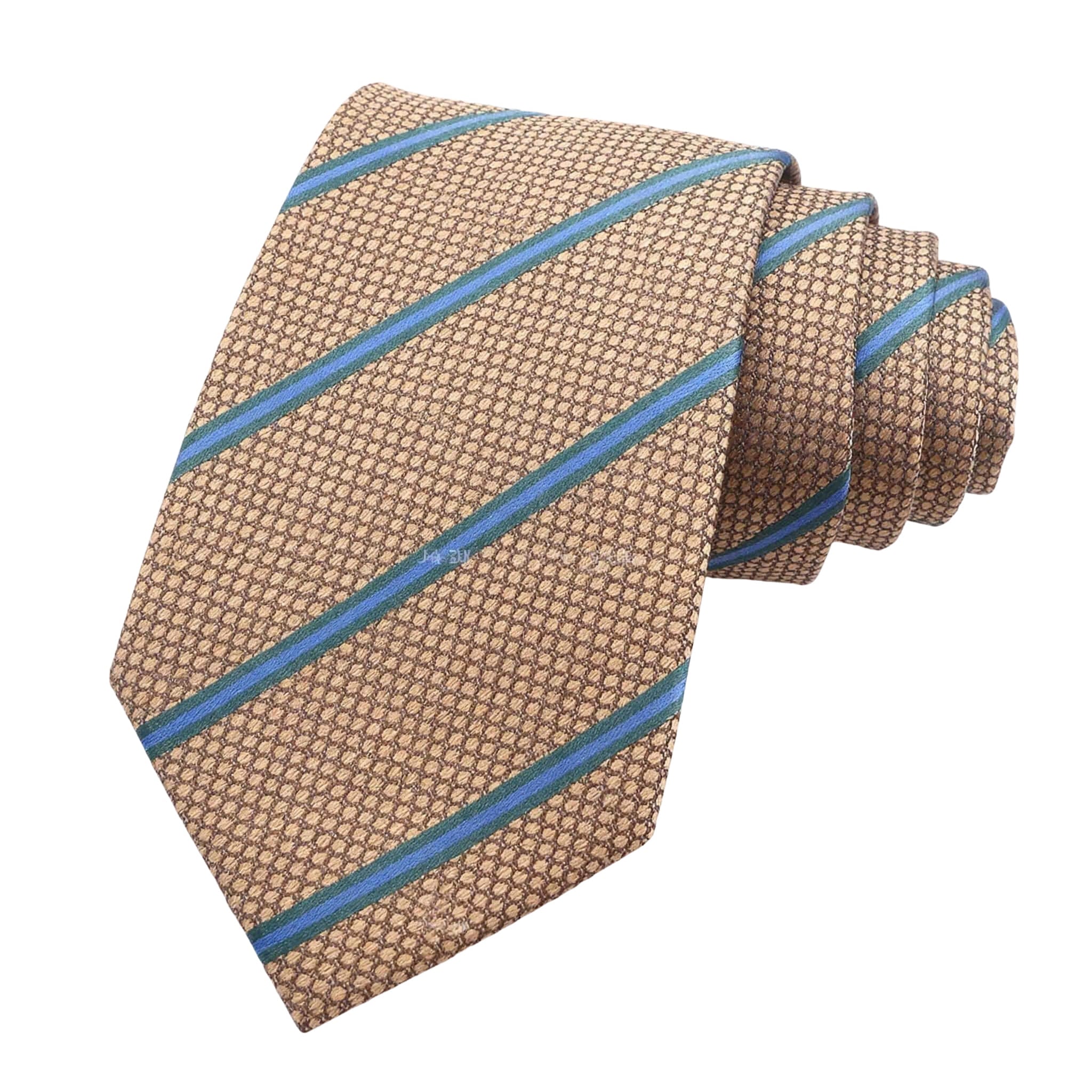 Brown Blue Striped Necktie