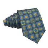 Gray Yellow Geometric Necktie