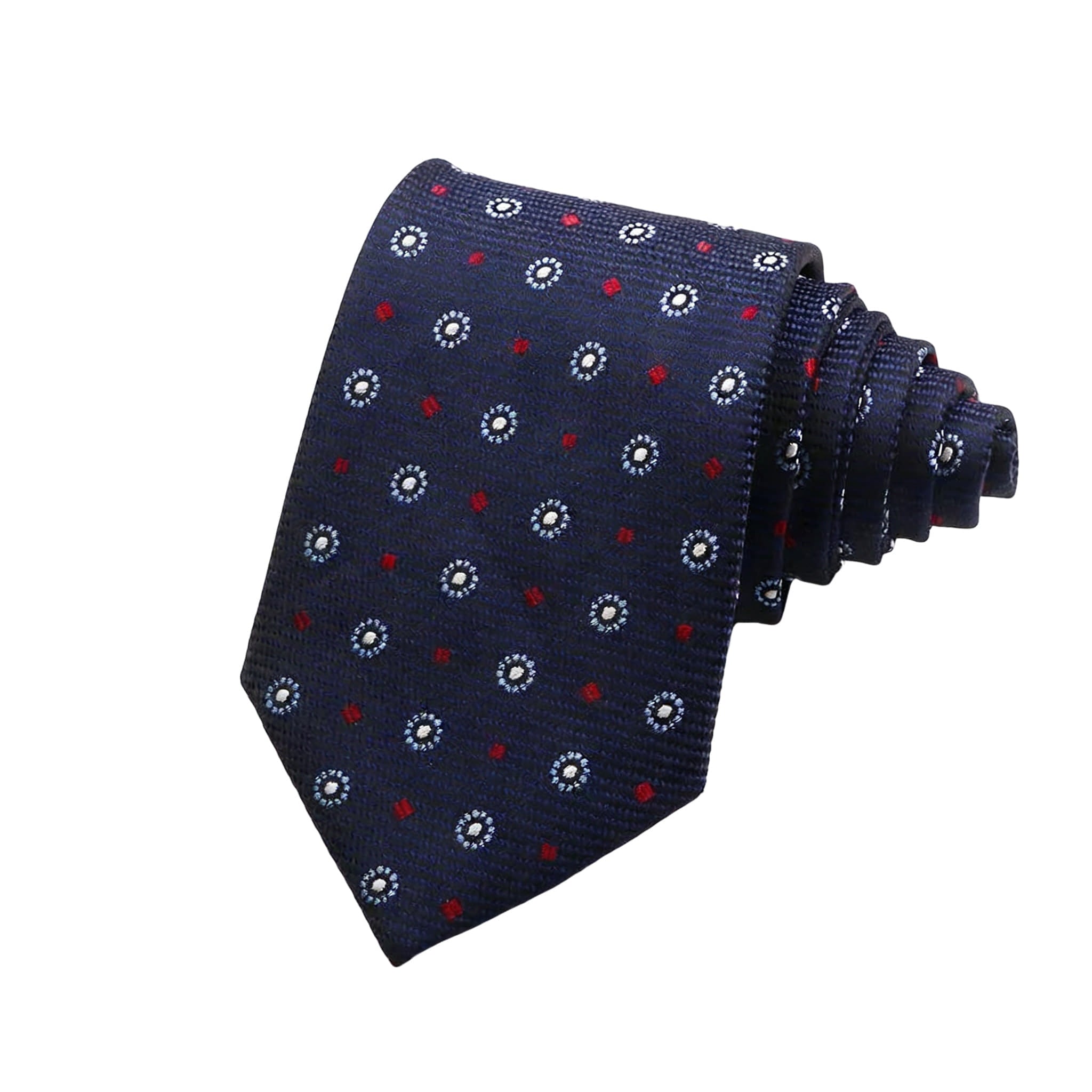 Navy Blue Red Dotted Necktie