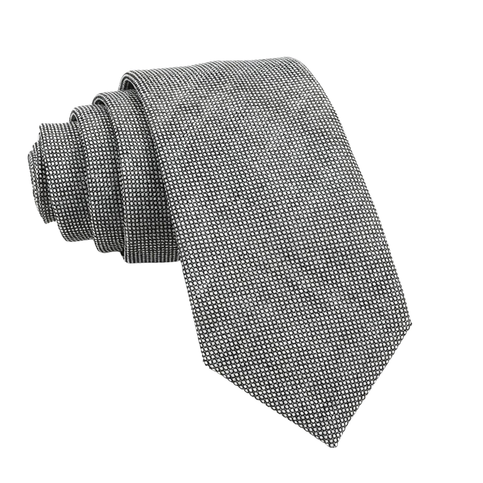 Gray White Dotted Necktie