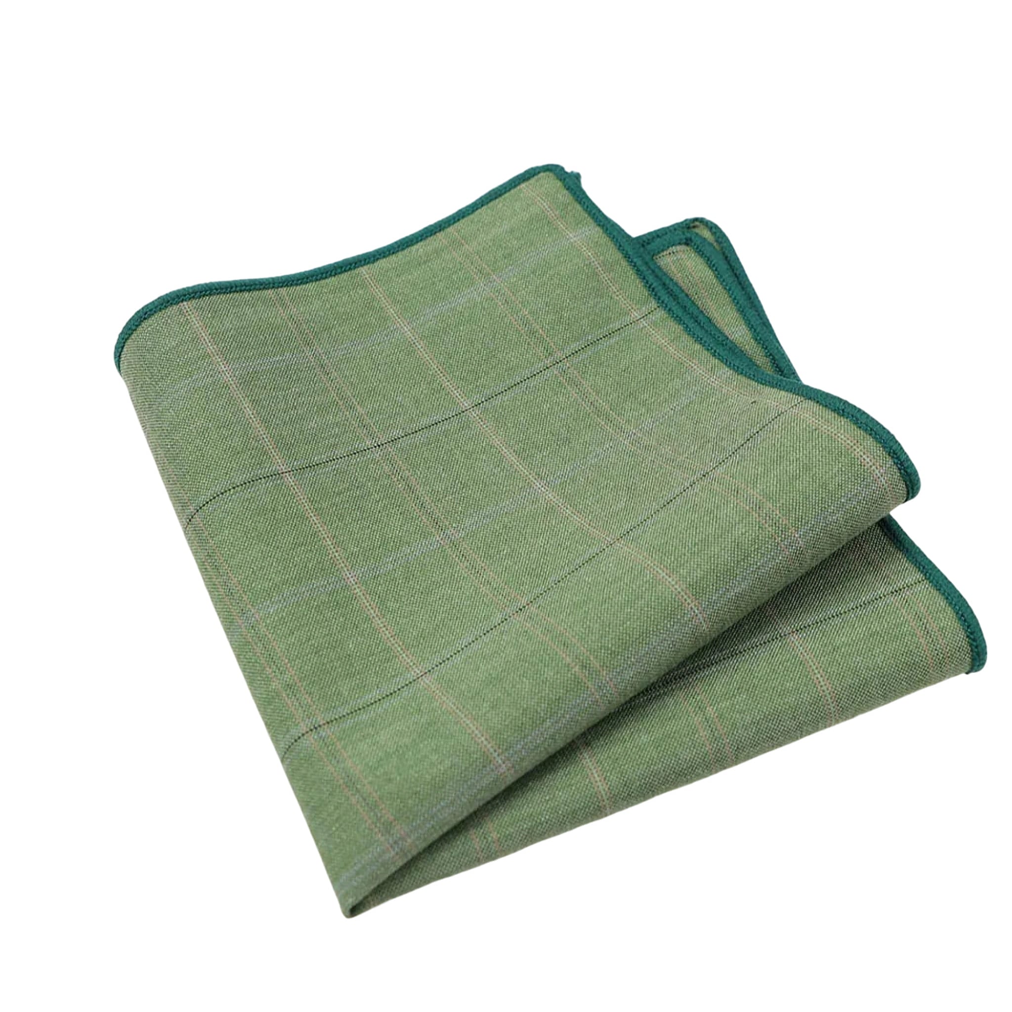 Green Plaid Pocket Square