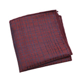 Burgundy Navy Blue Plaid Pocket Square