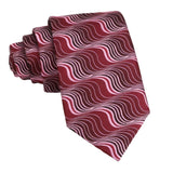 Burgundy Pink Wavy Necktie