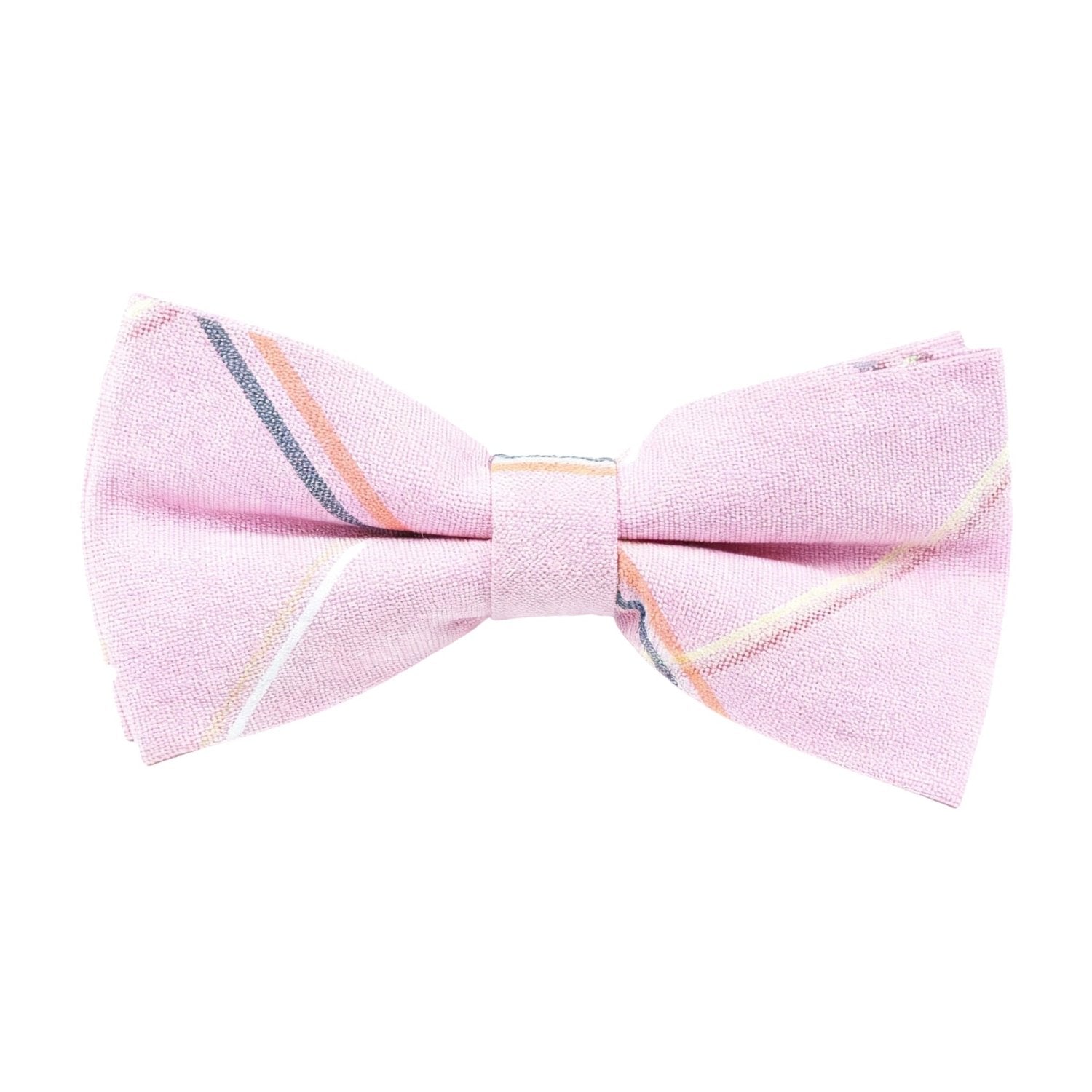 Pink With Multicolor Striped Bowtie