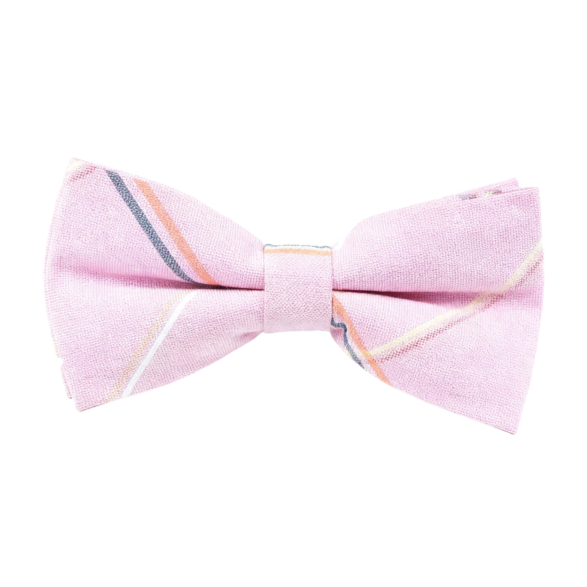 Pink Stripe Bow Tie