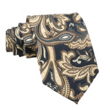 Black Beige Paisley Necktie