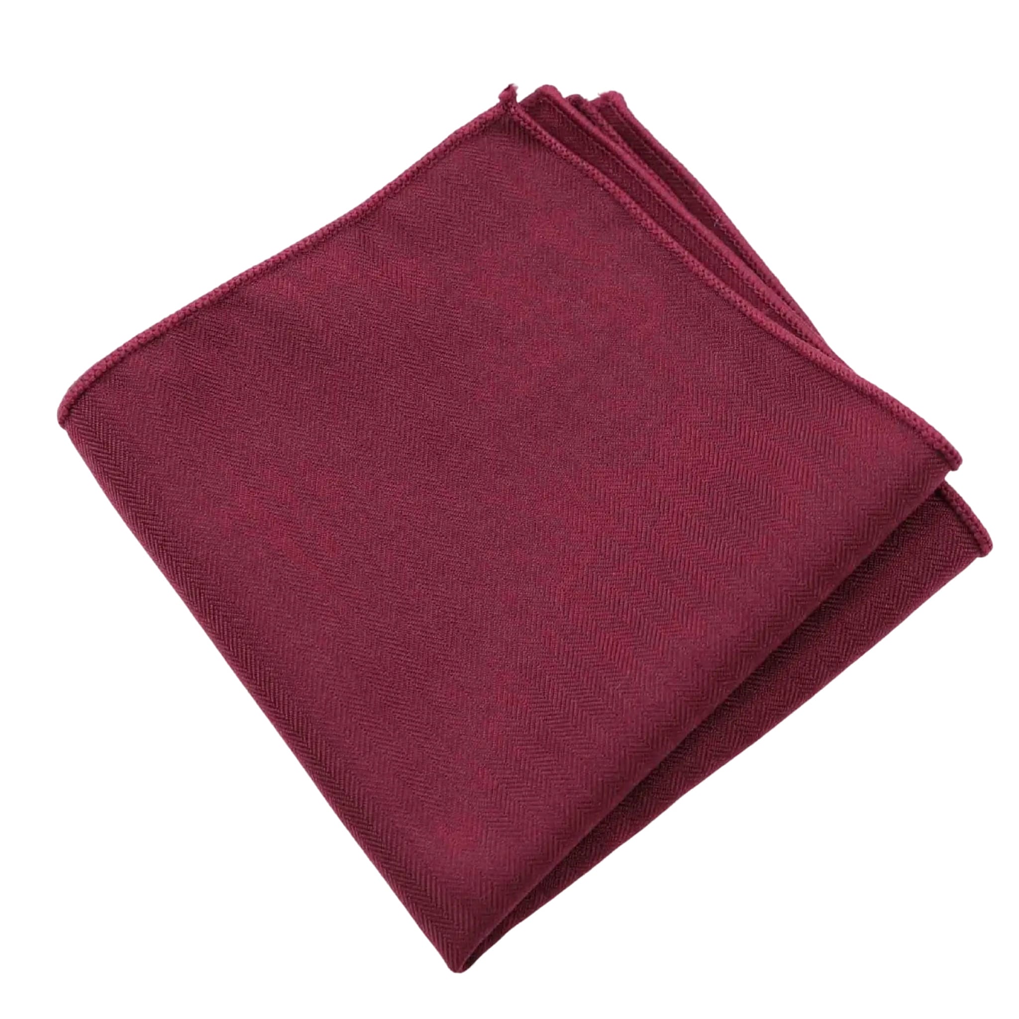 Burgundy Herringbone Pocket Square