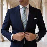 Light Green With Blue Stripe Necktie