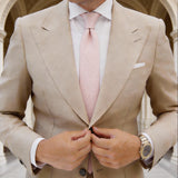 Pink With White Grid Necktie