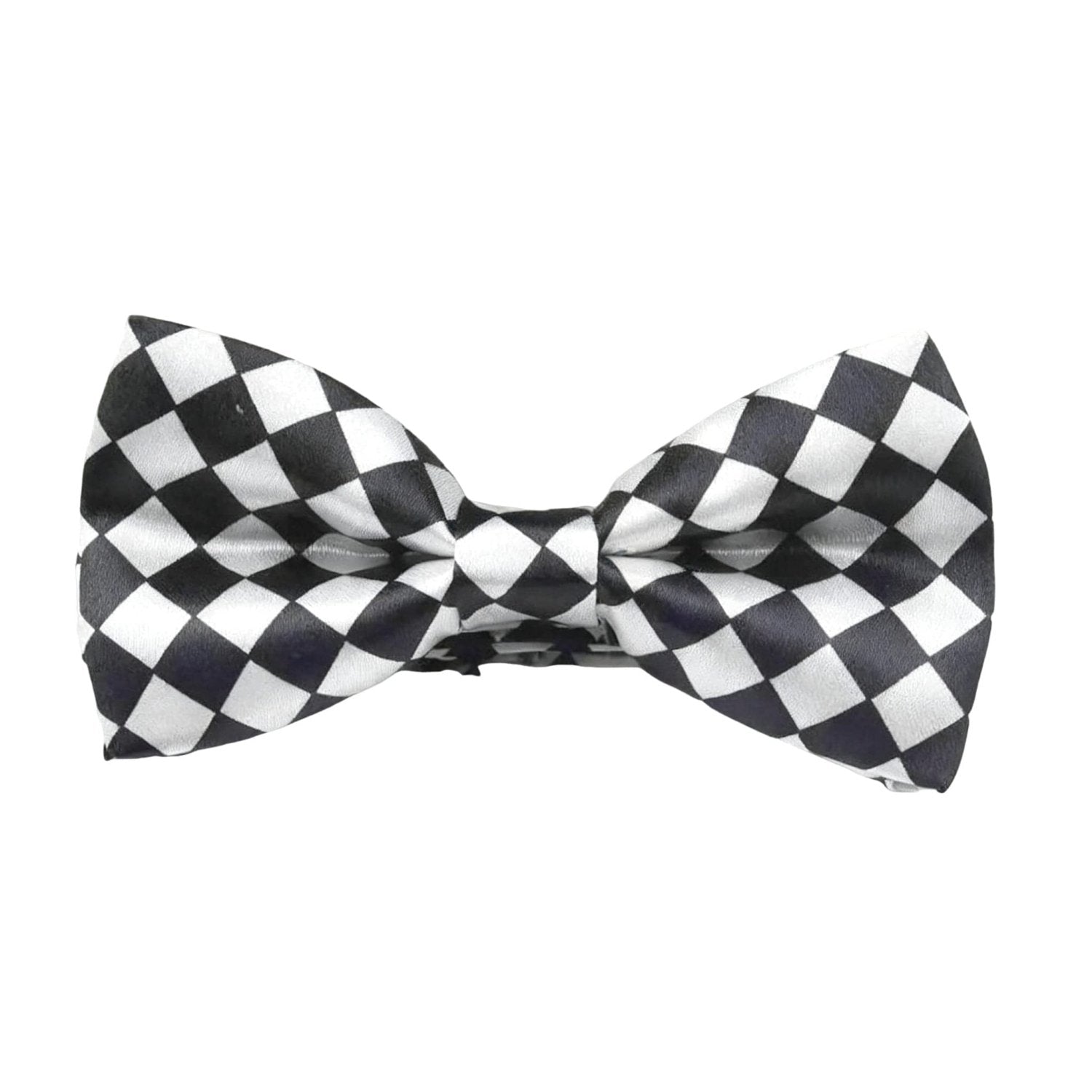 Black With White Checkered Bowtie