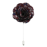 Burgundy White Patterned Lapel Pin