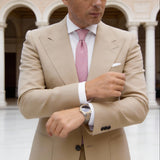 Purple With Dark Striped Necktie