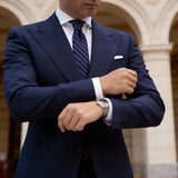 Navy Blue With Purple Striped Necktie