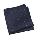 Navy Blue Red Paisley Pocket Square