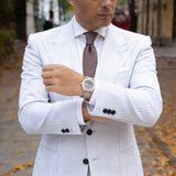 Blue With Light Blue Geometric Square Necktie