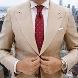 Red with Blue Diamonds White Dots Necktie