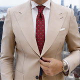 Red with Blue Diamonds White Dots Necktie