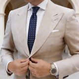 Dark Blue With Blue White Patterns Necktie