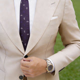 Purple Necktie with White and Purple Hooks