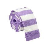 Purple White Striped Necktie