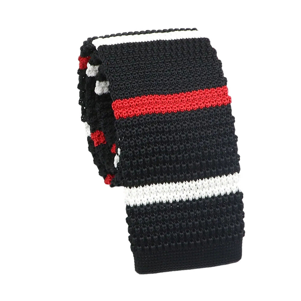 Black Red Striped Necktie